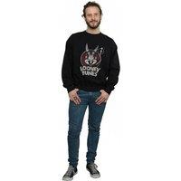 Looney Tunes Men's Bugs Bunny Circle Logo Sweatshirt in Black | Size: Small