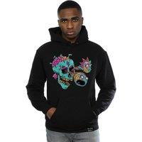 Rick & Morty Men's Eyeball Skull Pullover Hoodie in Black | Size: 3XL