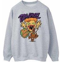 Scooby Doo Men's Pizza Ghost Sweatshirt in Grey | Size: 2XL