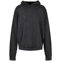 Build Your Brand Men's Acid Wash Oversized Hoodie in Black | Size: XS