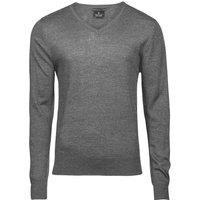 TEE JAYS Men's Knitted Crew Neck Sweater in Grey | Size: Large