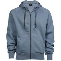 TEE JAYS Men's Full Zip Hooded Sweatshirt in Mid Grey | Size: Large