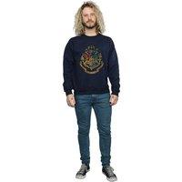 Harry Potter Men's Hogwarts Crest Cotton Sweatshirt in Navy | Size: XL