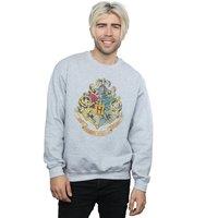 Harry Potter Men's Hogwarts Crest Cotton Sweatshirt in Grey | Size: XL