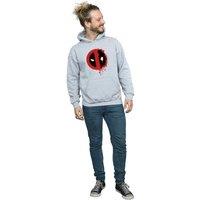 Deadpool Men's Paint Splatter Logo Hoodie in Grey | Size: Small