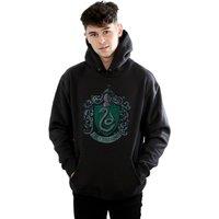 Harry Potter Men's Slytherin Cotton Hoodie in Black | Size: Large