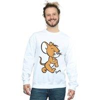 Tom & Jerry Men's Angry Mouse Cotton Sweatshirt in White | Size: Medium