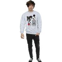 Disney Men's Jump & Wink Mickey Mouse Sweatshirt in Grey | Size: Large