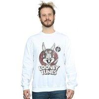 Looney Tunes Men's Bugs Bunny Circle Logo Sweatshirt in White | Size: Medium