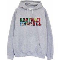 Marvel Comics Men's Infill Logo Hoodie in Grey | Size: XL