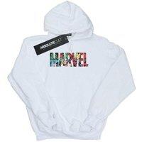 Marvel Comics Men's Infill Logo Hoodie in White | Size: Large
