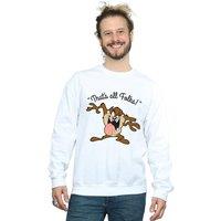 Looney Tunes Men's Thats All Folks Taz Sweatshirt in White | Size: Large