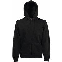 Fruit of the Loom Men's Premium 70 30 Hooded Zip-Up Sweatshirt Hoodie in Black | Size: Medium