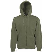 Fruit of the Loom Men's Premium 70 30 Hooded Zip-Up Sweatshirt Hoodie in Olive | Size: Small