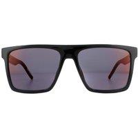 HUGO Men's Square Black Red Sunglasses