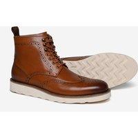 Alexander Pace Men's 'Haggerston' Premium Leather Brogue Boots in Brown | Size: 11.5
