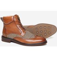 Alexander Pace Men's 'Crosswall' Premium Leather Derby Boots in Light Brown | Size: 8
