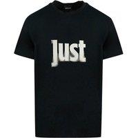 Just Cavalli Men's Fading Logo Black T-Shirt | Size: Medium