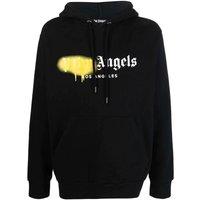 Palm Angels Men's LA Spray Paint Logo Black Hoodie | Size: Large