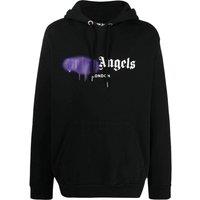 Palm Angels Men's London Spray Paint Logo Black Hoodie | Size: Medium