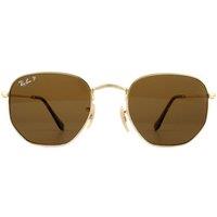 Ray-Ban Men's Square Gold Brown Polarized Sunglasses