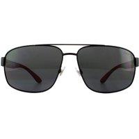 Polo Ralph Lauren Men's Aviator Matte Black Grey Sunglasses