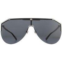 Gucci Men's Shield Ruthenium & Black Grey Sunglasses