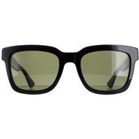 Gucci Men's Rectangle Black & Green With Red Stripe Green GG0001SN