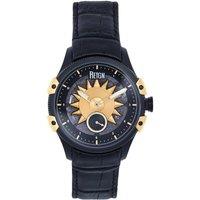 Reign Men's Solstice Automatic Semi-Skeleton Watch - Black/Gold in Gold