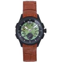 Reign Men's Solstice Automatic Semi-Skeleton Watch - Brown/Green in Brown