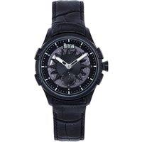 Reign Men's Solstice Automatic Semi-Skeleton Watch - Black