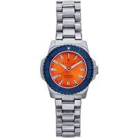 Nautis Men's Cortez Automatic Bracelet Watch w/Date - Orange/Navy in Orange