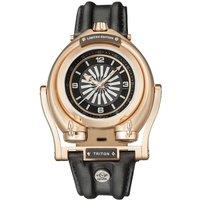 GV2 Men's Triton Calfskin Leather Swiss Automatic Watch in Rose Gold