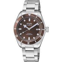 Gevril Men's 48607 Swiss Automatic Sellita SW200 Yorkville Brown Dial steel Watch in Silver