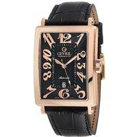 Gevril Men's Avenue of Americas Intravedere, Swiss Automatic Watch, White Dial, Hand made Italian leather, & Sapphire Crystal in Rose Gold