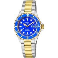 Gevril Men's Wallstreet, Swiss Automatic Watch, Blue Dial, Unidirectional rotating bezel Bezel, 316L Stainless Steel, & Sapphire Crystal