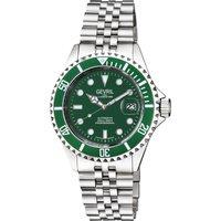 Gevril Men's Wallstreet, Swiss Automatic Watch, Green Dial, Unidirectional rotating bezel Bezel, 316L Stainless Steel, & Sapphire Crystal