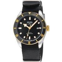 Gevril Men's Yorkville, Swiss Automatic Diver, Black Dial, Unidirectional Rotating bezel Bezel, Nylon, Sapphire Crystal, & 20 ATM Water Resistant