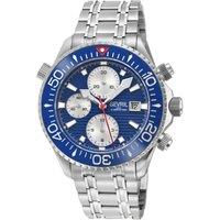 Gevril Men's Hudson Yards Chronograph, Swiss Automatic Watch, Blue Dial, Unidirectional Rotating bezel Bezel, Helium Valve, Stainless Steel, &