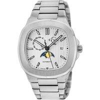 GV2 Men's Potente, Swiss Automatic Watch, White Dial, 316L Stainless Steel, & Sapphire Crystal in Silver