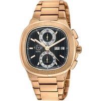 GV2 Men's Potente Chronograph, Swiss Automatic Chronograph, Black Dial, 316L Stainless Steel, & Sapphire Crystal in Rose Gold