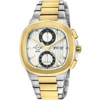 GV2 Men's Potente Chronograph, Swiss Automatic Chronograph, Black Dial, 316L Stainless Steel, & Sapphire Crystal in Gold