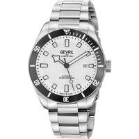 Gevril Men's Yorkville, Swiss Automatic Diver, White Dial, Unidirectional Rotating bezel Bezel, 316L Stainless Steel, Sapphire Crystal, & 20 ATM