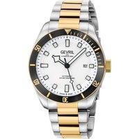 Gevril Men's Yorkville, Swiss Automatic Diver, White Dial, Unidirectional Rotating bezel Bezel, 316L Stainless Steel, Sapphire Crystal, & 20 ATM
