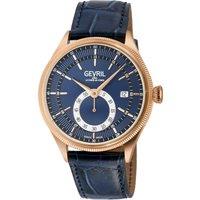 Gevril Men's Empire Italian Handmade Blue Leather Swiss Automatic Decorated ETA 2895 Watch