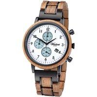 Waidzeit Men's Gin White Ice Chronograph Watch in Light Oak
