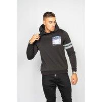 Zanouchi Men's Black Digital Applique Print Hoody | Size: Large