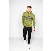Zanouchi Men's Olive Green Lions Head Hoody | Size: Large
