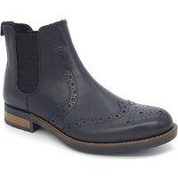 HX London Men's Albert Brogue Leather Chelsea Boots in Black | Size: 8
