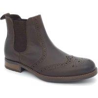 HX London Men's Albert Brogue Leather Chelsea Boots in Brown | Size: 9